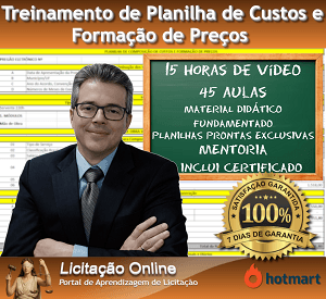Treinamento de Planilha de custos e formação de preços