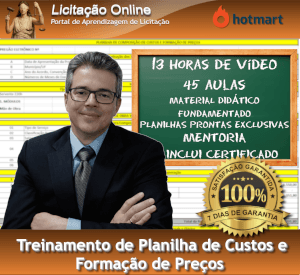 Treinamento de Planilha de custos e formação de preços