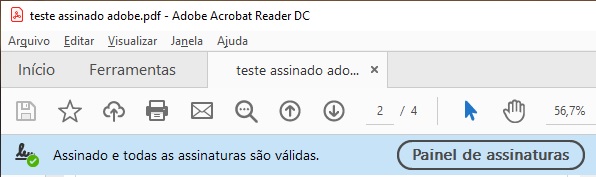Exemplo de validação de assinatura digital